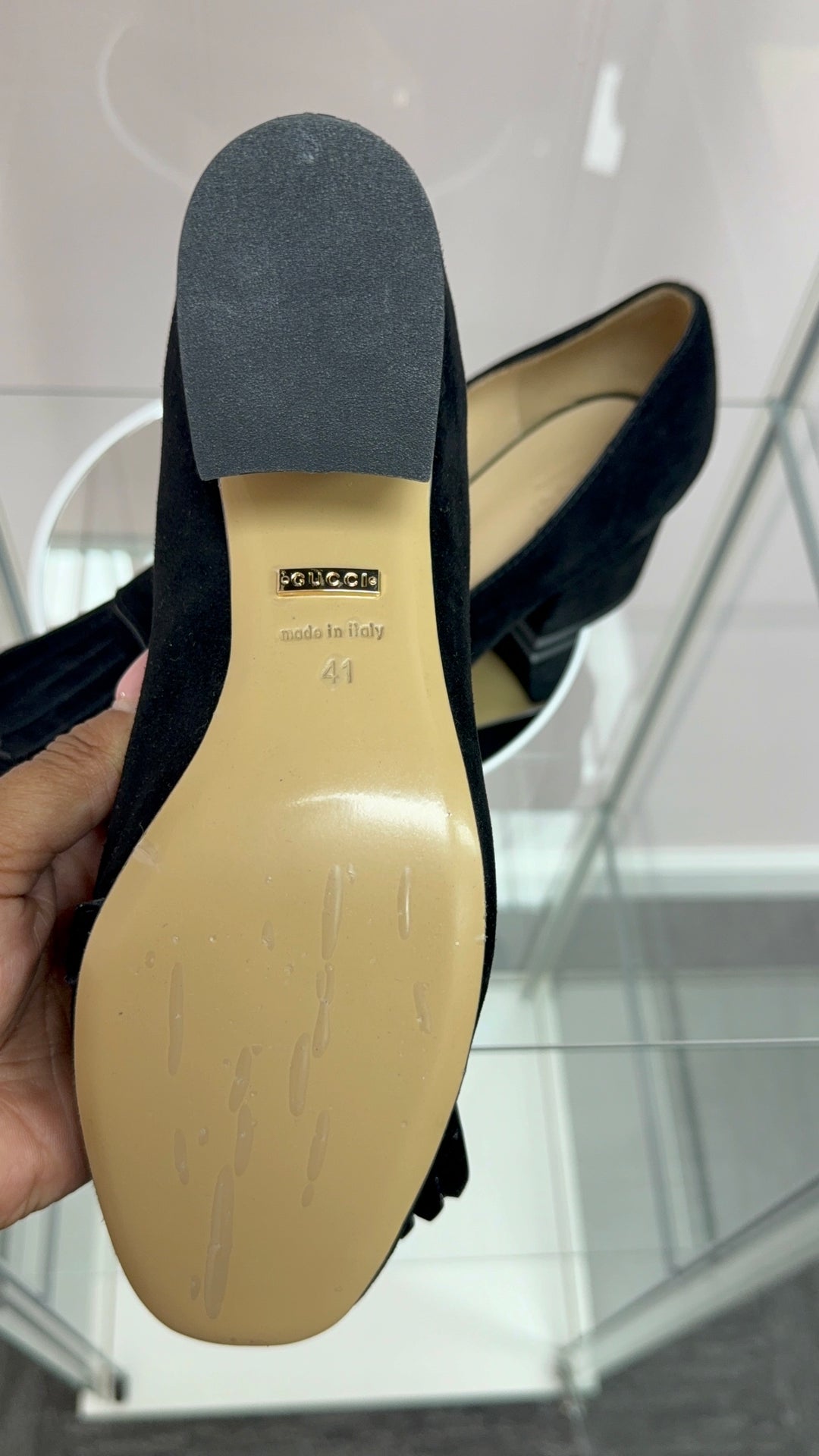 Authentic Gucci GG Marmont Suede Pumps (Royal Consignment)